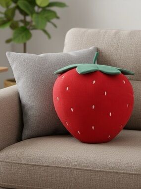 NWOT Fruit Shaped Decorative Pillow “Strawberry”